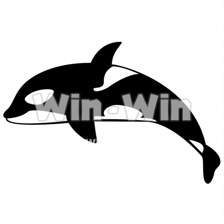 シャチのシルエット素材 W-020463