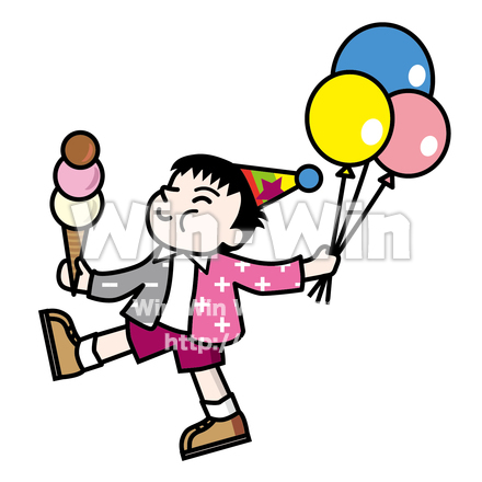 浮かれた少年のCG・イラスト素材 W-020747