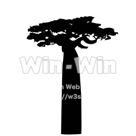 バオバブのシルエット素材 W-020622