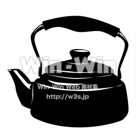 やかんのシルエット素材 W-020619