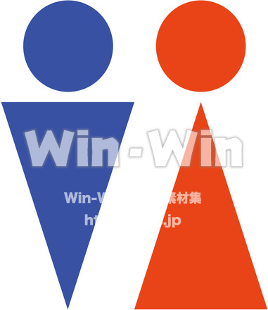 お手洗いアイコンのCG・イラスト素材 W-020970