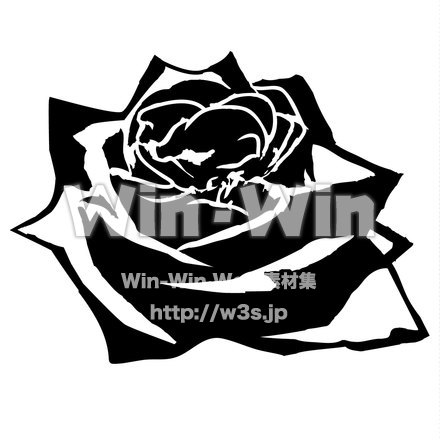 バラのシルエット素材 W-020826