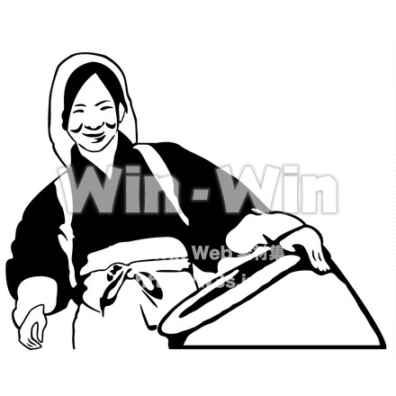 茶摘みのシルエット素材 W-021269