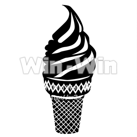 ソフトクリームのシルエット素材 W-020940