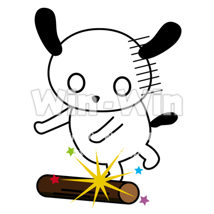 犬が棒にあたるのCG・イラスト素材 W-020690