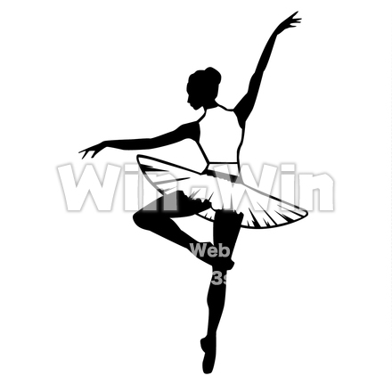 バレリーナのシルエット素材 W-020943
