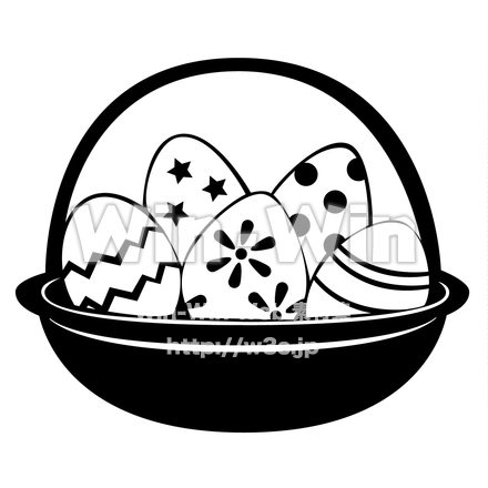 イースターエッグのシルエット素材 W-020465