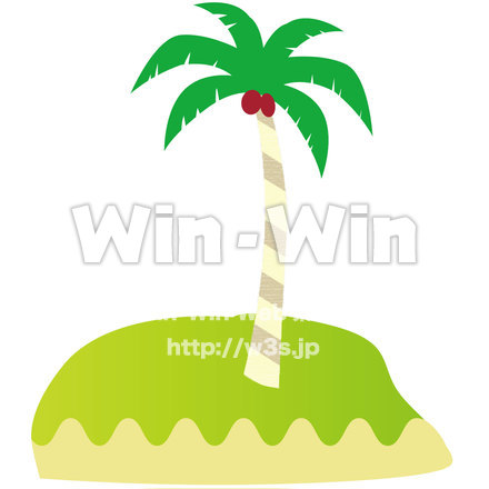 ヤシの木アイランドのCG・イラスト素材 W-020006