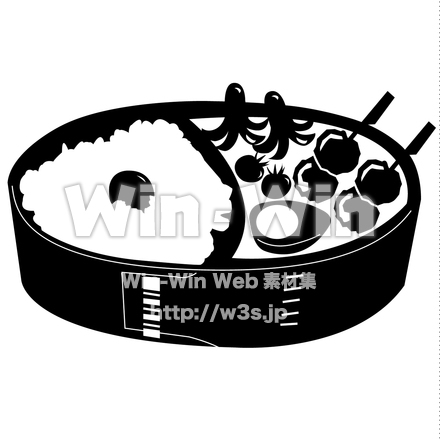 お弁当のシルエット素材 W-021861