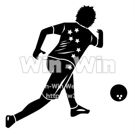 ボウリングのシルエット素材 W-020823