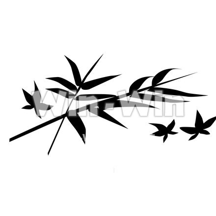 笹の葉のシルエット素材 W-020861