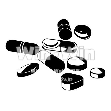 サプリメントのシルエット素材 W-020820