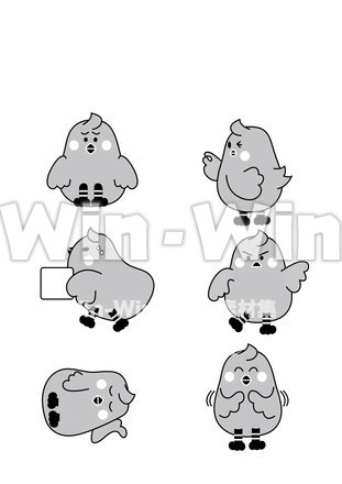 鳥のキャラクターのCG・イラスト素材 W-020131