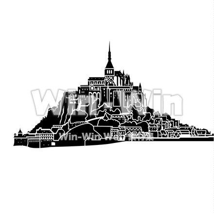 モンサンミッシェルのシルエット素材 W-020138