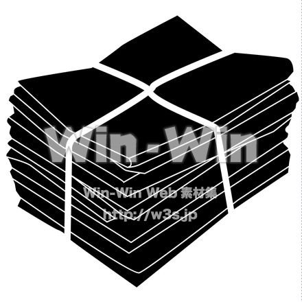 束ねた新聞紙のシルエット素材 W-021860