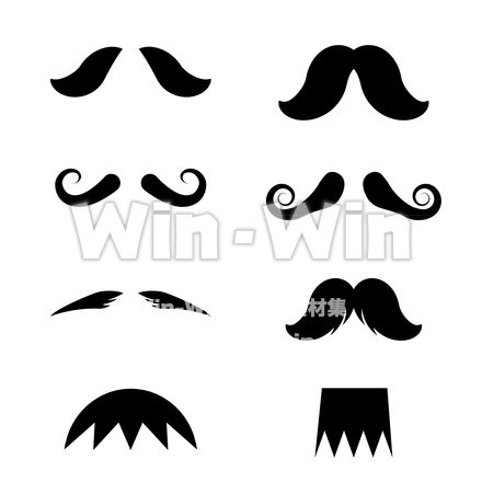 口髭8種類のシルエット素材 W-021738