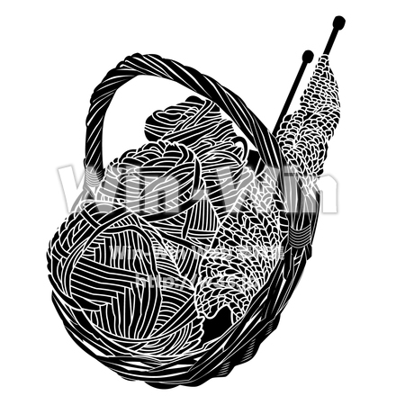 編み物セットのシルエット素材 W-020215