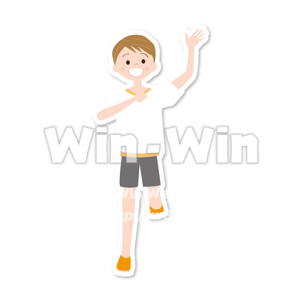 駆けてくる女性のCG・イラスト素材 W-020157