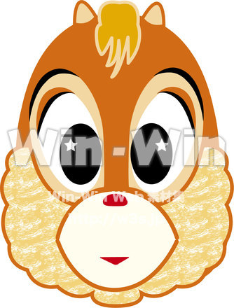 お面　リスのスターちゃんですのCG・イラスト素材 W-020201