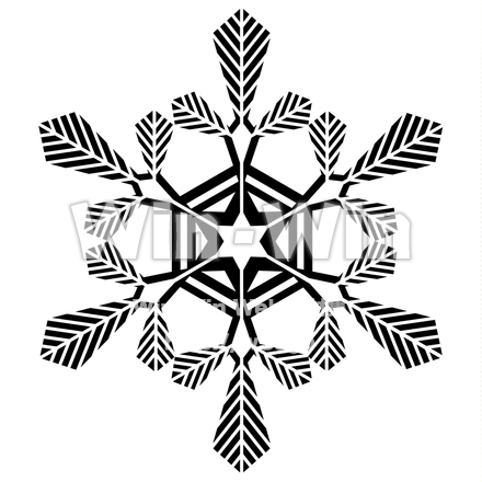 雪の結晶のシルエット素材 W-021299