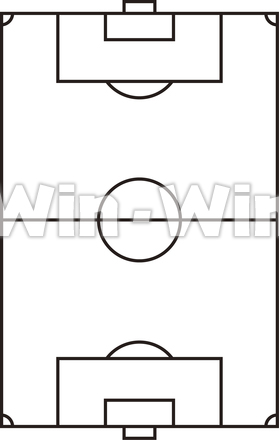 サッカーコートのシルエット素材 W-021921
