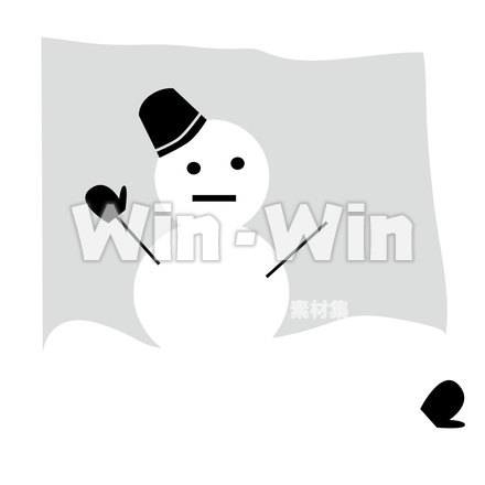 雪だるま①のCG・イラスト素材 W-020874