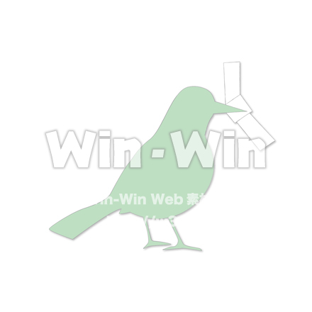 メッセージを運ぶことりのCG・イラスト素材 W-021943