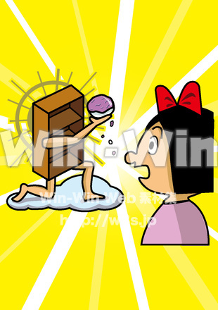 棚から牡丹餅のCG・イラスト素材 W-020697