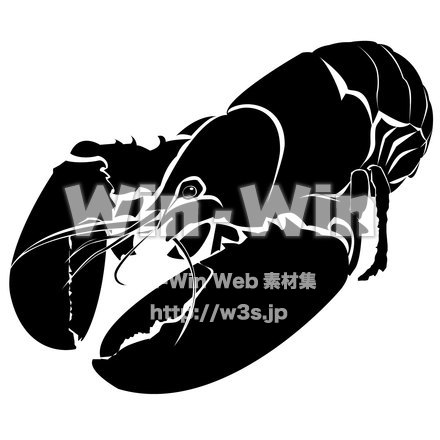 ロブスターのシルエット素材 W-021822
