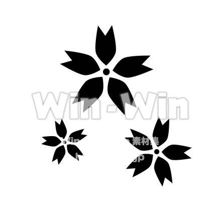 桜のシルエット素材 W-020628