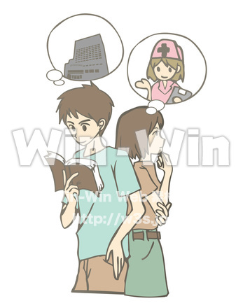 進学や資格をとりたいなと考える若者たちのCG・イラスト素材 W-020188