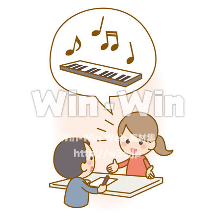 会話中のふたりのCG・イラスト素材 W-021440