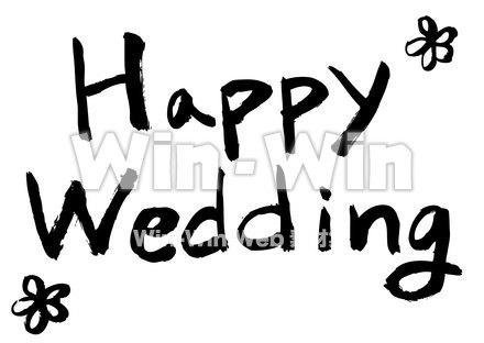 ハッピーウエディングのシルエット素材 W-020631
