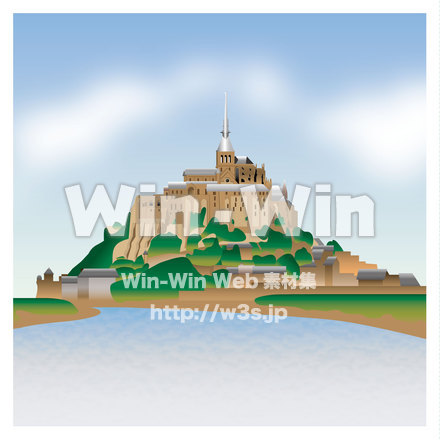 モンサンミッシェルのCG・イラスト素材 W-021918