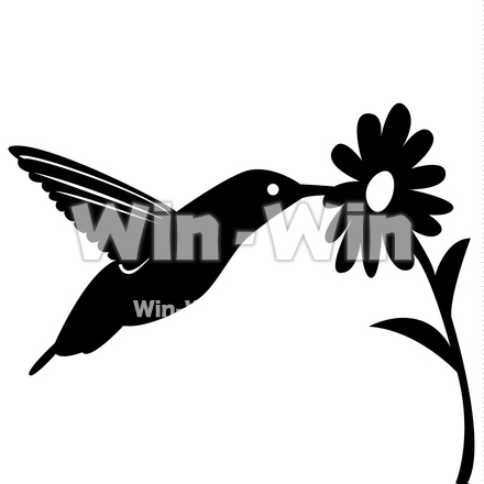 ハチドリのシルエット素材 W-020464