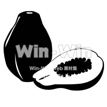 パパイヤのシルエット素材 W-020459