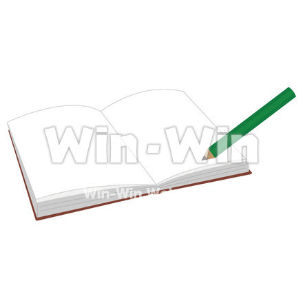 ノートとペンのCG・イラスト素材 W-021853