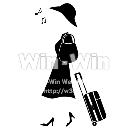 旅行する透明人間のシルエット素材 W-020216