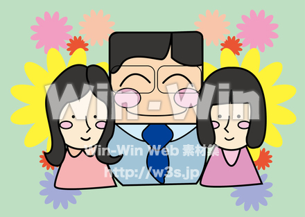 両手に花のCG・イラスト素材 W-020773