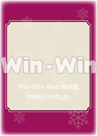 背景　ワインカラー　雪の結晶　角内丸フレームのCG・イラスト素材 W-021343