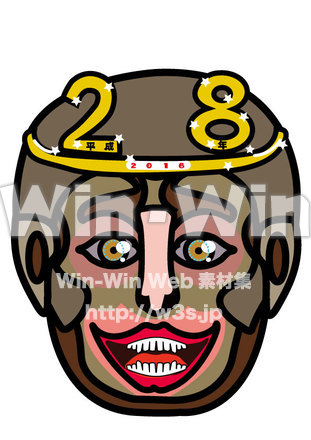 平成２８年さるのお面のCG・イラスト素材 W-020251