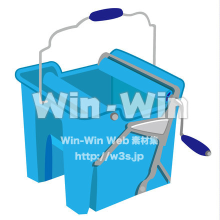 モップ絞りつきバケツのCG・イラスト素材 W-020912