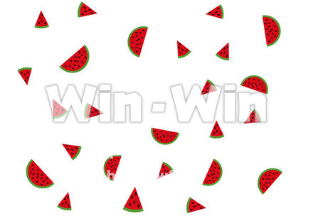 うちわ用背景（スイカ）のCG・イラスト素材 W-020063