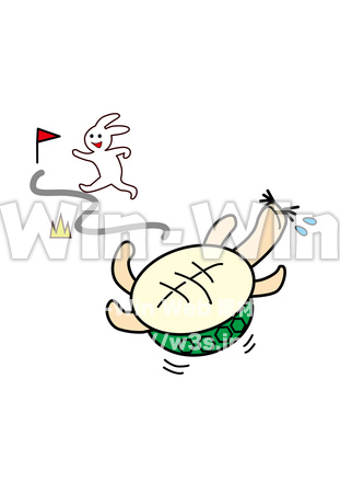 うさぎとカメのCG・イラスト素材 W-020763