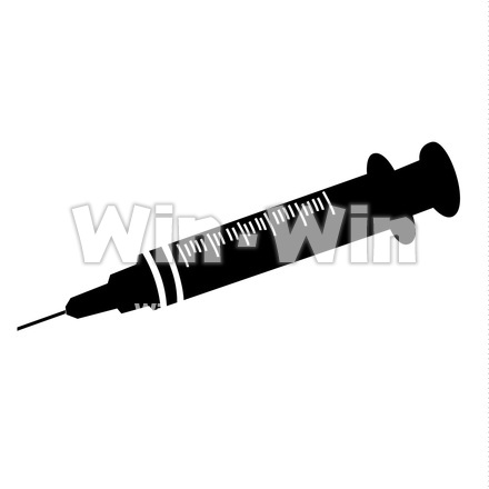注射器のシルエット素材 W-020457