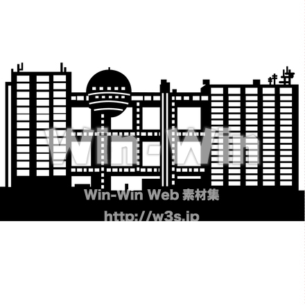 お台場のシルエット素材 W-020460