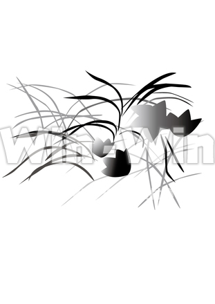 秋草のシルエット素材 W-020932