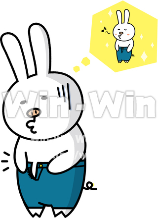 お腹ポッコリのCG・イラスト素材 W-020785