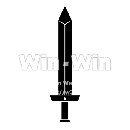 剣シルエットのシルエット素材 W-021765