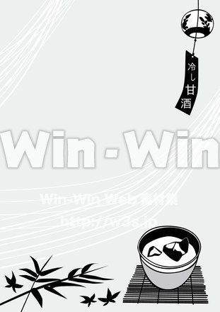 夏のイメージのシルエット素材 W-020866